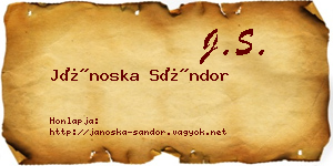 Jánoska Sándor névjegykártya